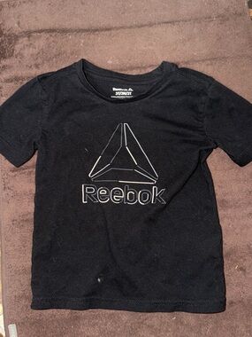 Reebok Black Kids Short Sleeve Tee with Reflective Logo